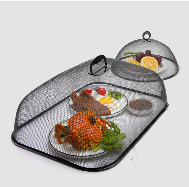 Multi-Functional Vegetable Cover Leftovers Vegetable Cover Dish Cover Kitchen Wrought Iron Food Cover Can Be Hung Small Anti-Mosquito Cockroach Large Size Dish Cover