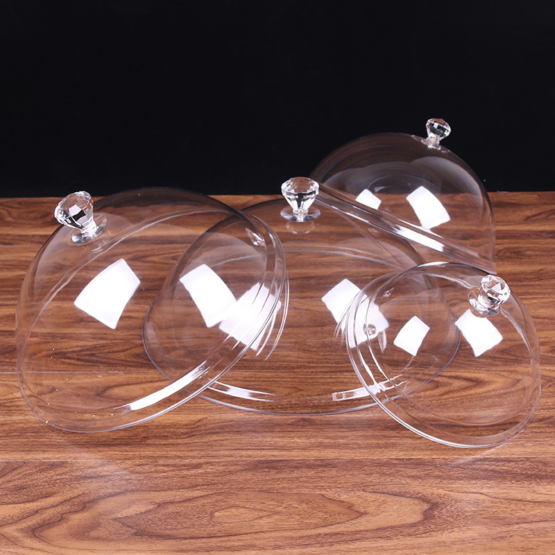 Transparent Acrylic Food Cover Dust Cover Plastic round Dish Cover Cake Cover Transparent Cover Bowl Cover Universal Pc