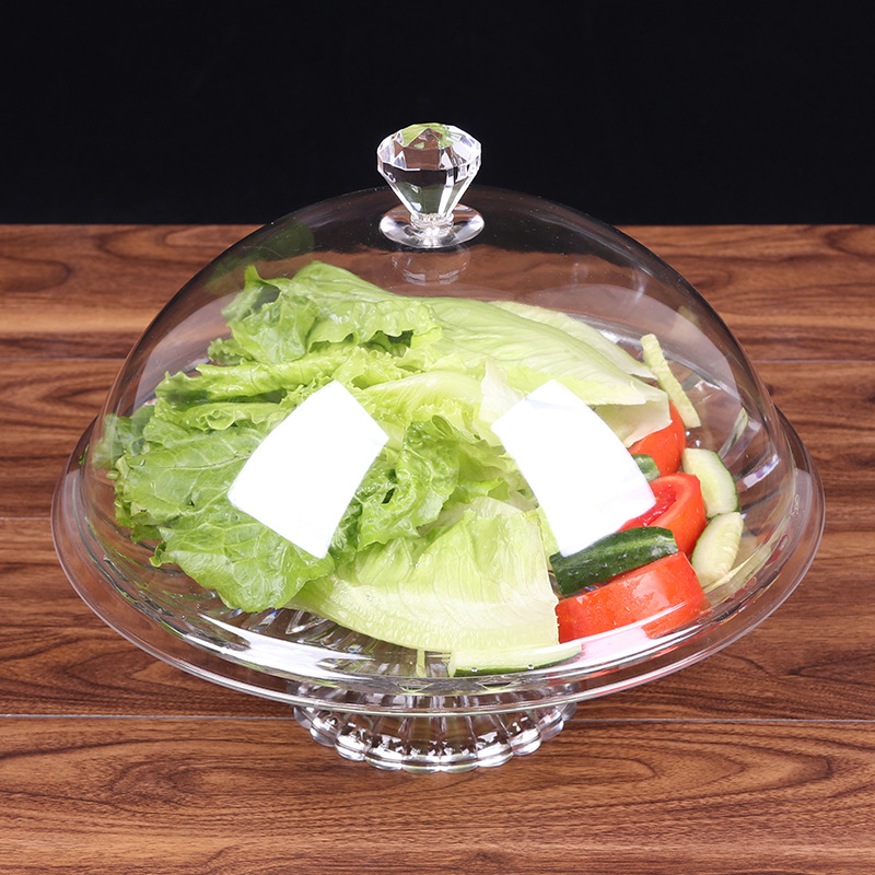 Transparent Acrylic Food Cover Dust Cover Plastic round Dish Cover Cake Cover Transparent Cover Bowl Cover Universal Pc