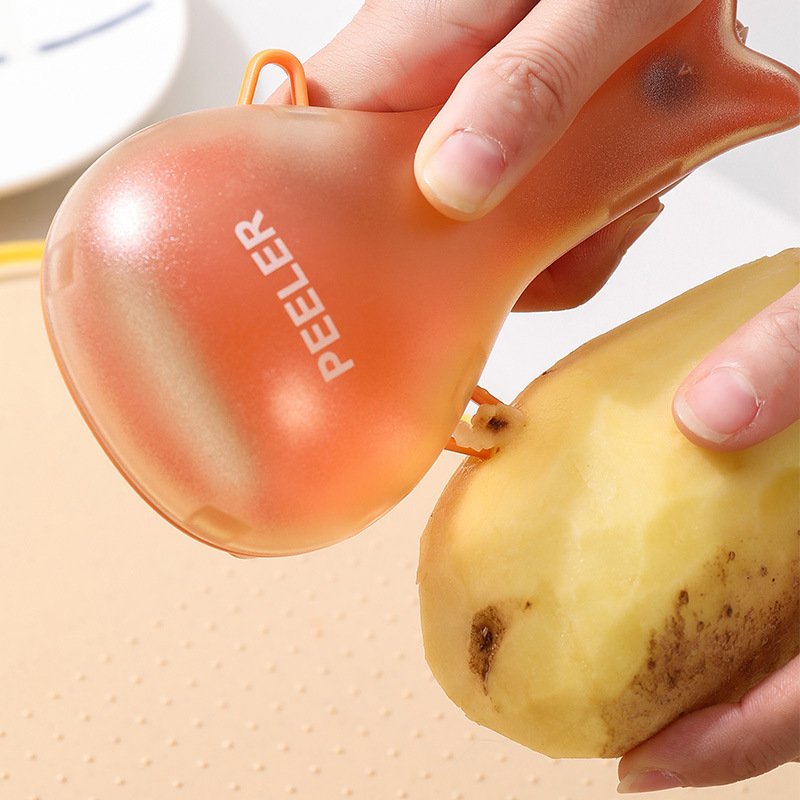 New Peeler Cute Fruit Scratcher Multi-Function with Box Peeling Artifact Collection and Storage Peeler