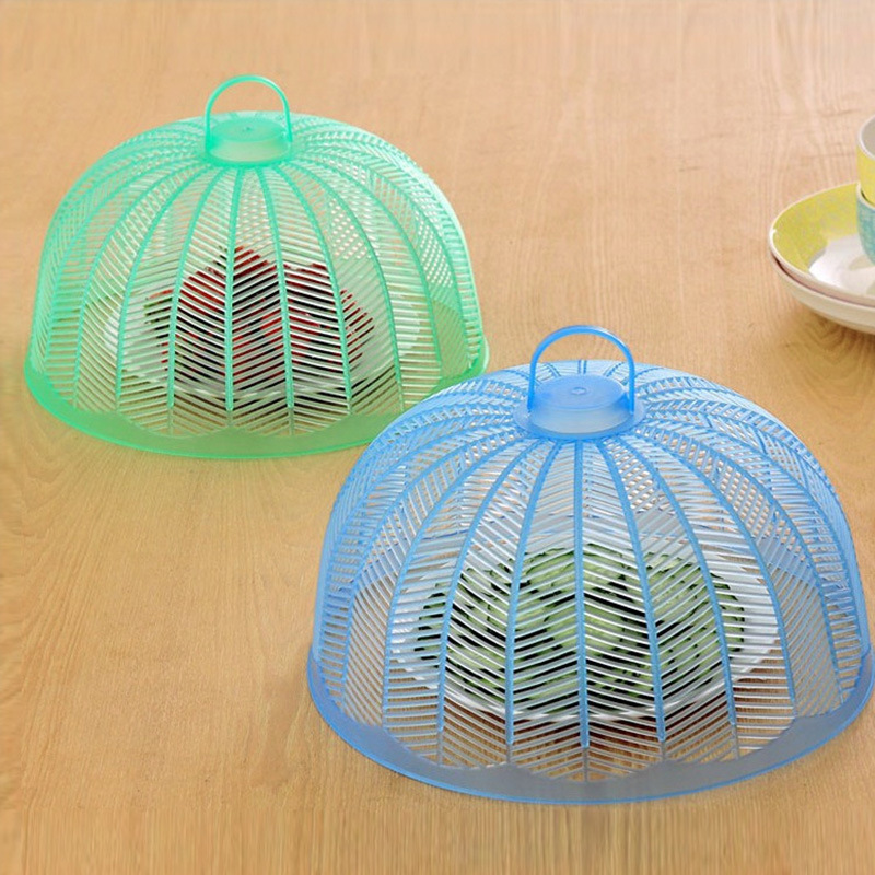 Kitchen Summer Fly-Proof Insect-Proof Vegetable Cover round Dish Cover Food Cover Colorful Plastic Table Cover Food Cover