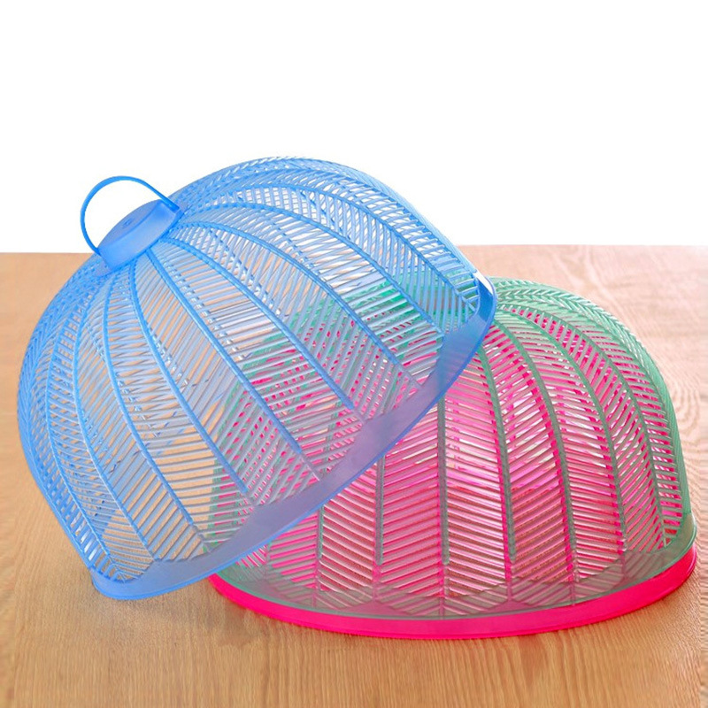 Kitchen Summer Fly-Proof Insect-Proof Vegetable Cover round Dish Cover Food Cover Colorful Plastic Table Cover Food Cover