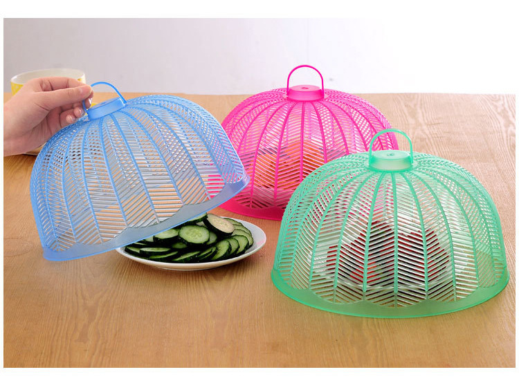 Kitchen Summer Fly-Proof Insect-Proof Vegetable Cover round Dish Cover Food Cover Colorful Plastic Table Cover Food Cover