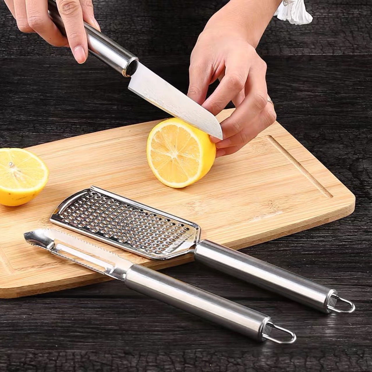 Three-Piece Stainless Steel Fruit Knife Multi-Functional Scale Remover Shredder Shredder Household Fruit Knife Peeler