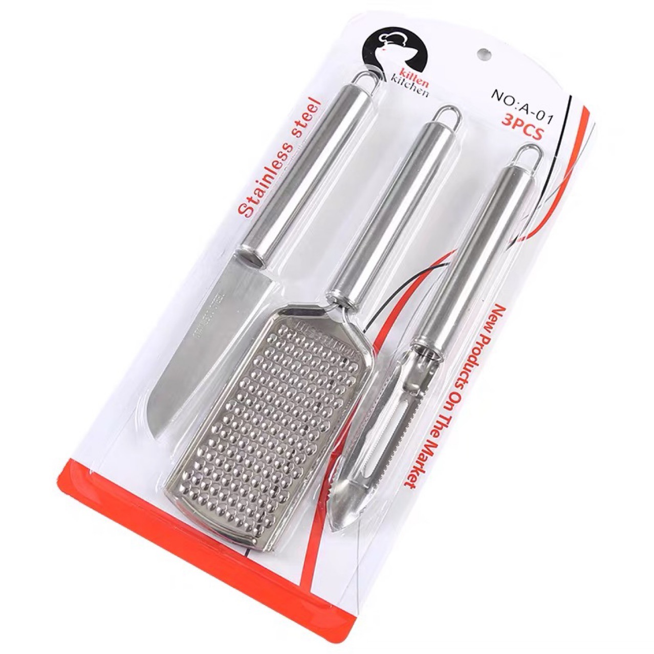Three-Piece Stainless Steel Fruit Knife Multi-Functional Scale Remover Shredder Shredder Household Fruit Knife Peeler