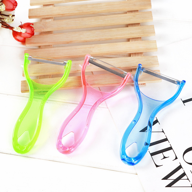 One Yuan Store Transparent Fruit Peeler Crystal Tools for Cutting Fruit Plastic Pull Plane Kitchen Gadget Factory Wholesale