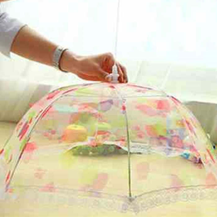 Printed large size dining table cover meal cover fruit cover fly cover food cover lace lace dish cover foldable