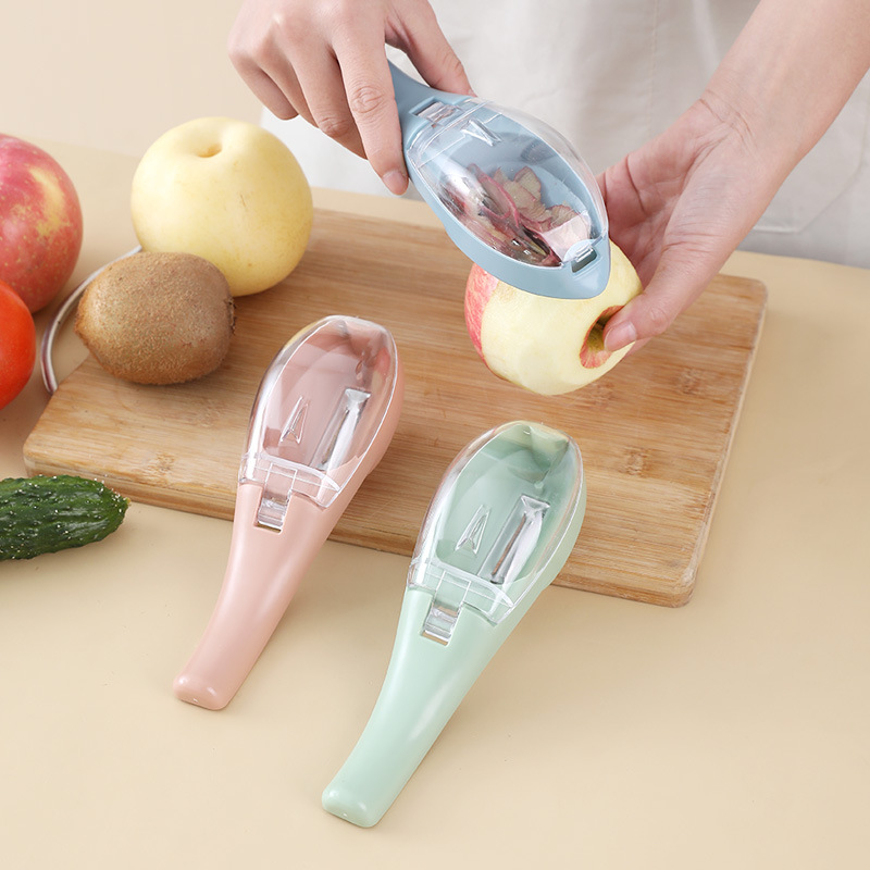 New Fruit Plane Kitchen Tools for Cutting Fruit Peeler with Lid Beam Knife Apple Peeling Scratcher Peeler