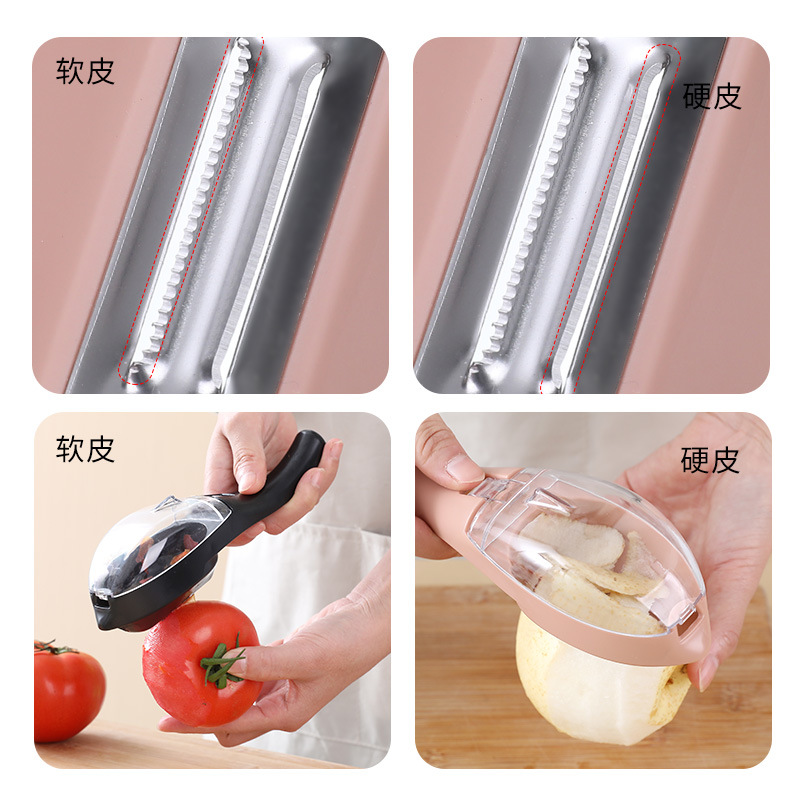 New Fruit Plane Kitchen Tools for Cutting Fruit Peeler with Lid Beam Knife Apple Peeling Scratcher Peeler