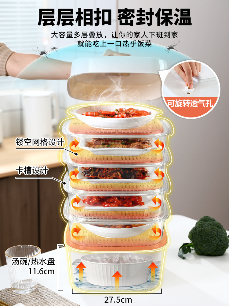 Summer Insulated Vegetable Cover Multi-Layer Household Dust-Proof Food Table Cover Leftovers Folding New Dish Cover Fabulous Dishes Heating up Appliance