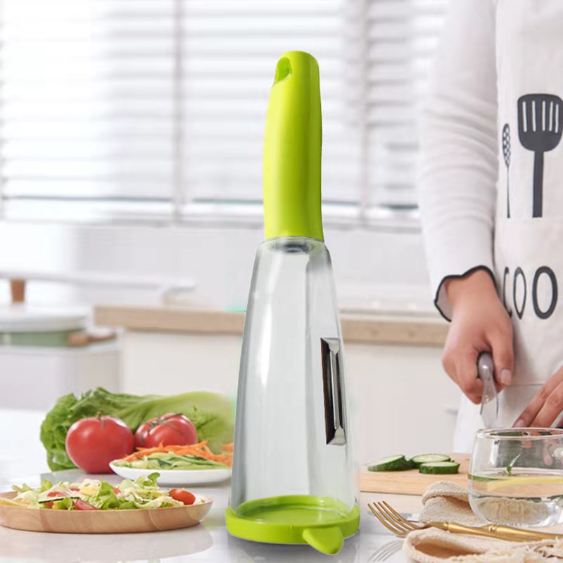 Storage Peeler Fruit Beam Knife Peeler with Tube Storage Peeler Apple and Vegetable Cutting Household Scratcher