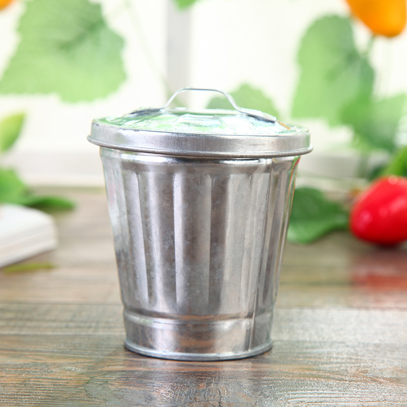 Factory Direct Sales Cute Trash Can Creative with Lid Living Room Bedroom Table Trash Can Storage Tank Flower Container and Flower Pot