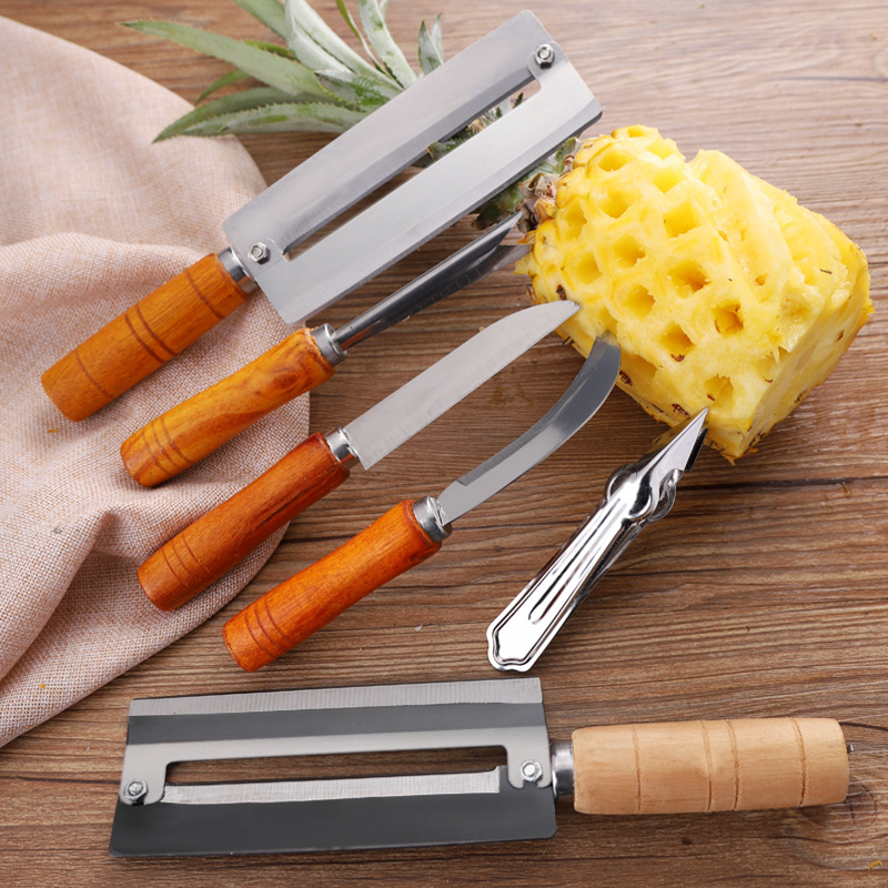 Pineapple Knife Peeler Stainless Steel Pineapple Digging Clip Seed Removing Peeler Tool Tongs Peeler Matchet