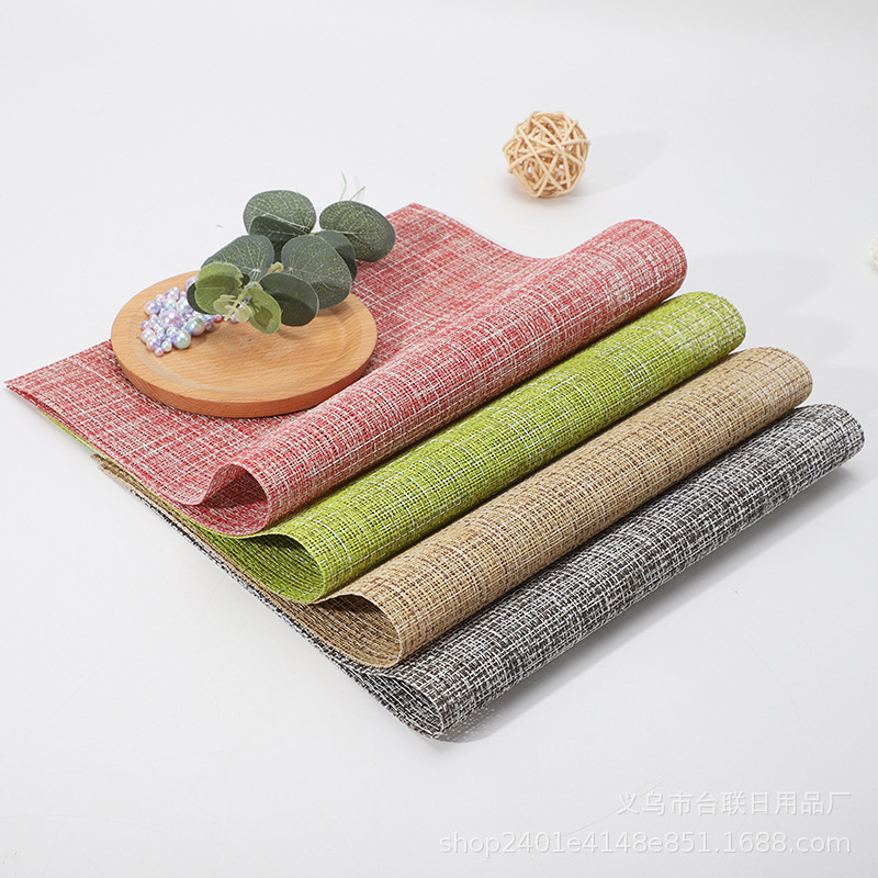 Western-Style Placemat Table Mat Heat Insulation Anti-Scald Cup Mat Bowl Mat Hotel European Non-Slip PVC Environmental Protection Double-Sided Table Towel Teslin