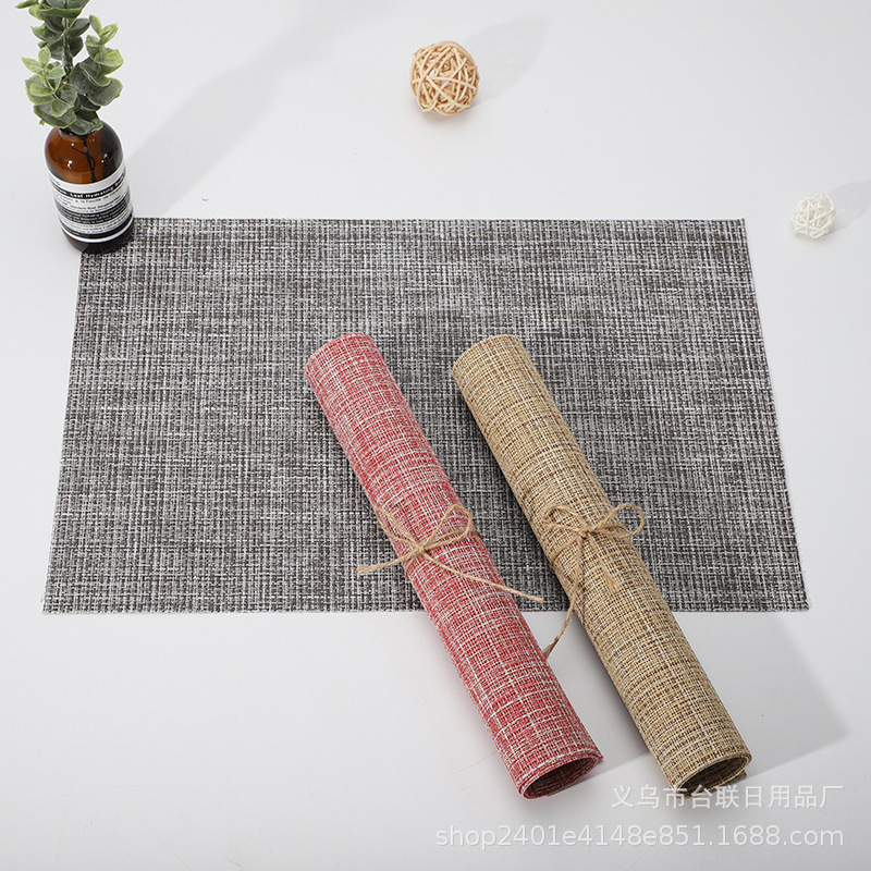 Western-Style Placemat Table Mat Heat Insulation Anti-Scald Cup Mat Bowl Mat Hotel European Non-Slip PVC Environmental Protection Double-Sided Table Towel Teslin