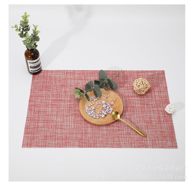 Western-Style Placemat Table Mat Heat Insulation Anti-Scald Cup Mat Bowl Mat Hotel European Non-Slip PVC Environmental Protection Double-Sided Table Towel Teslin