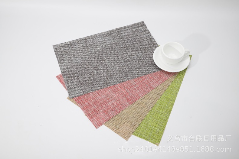 Western-Style Placemat Table Mat Heat Insulation Anti-Scald Cup Mat Bowl Mat Hotel European Non-Slip PVC Environmental Protection Double-Sided Table Towel Teslin