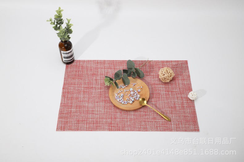 Western-Style Placemat Table Mat Heat Insulation Anti-Scald Cup Mat Bowl Mat Hotel European Non-Slip PVC Environmental Protection Double-Sided Table Towel Teslin