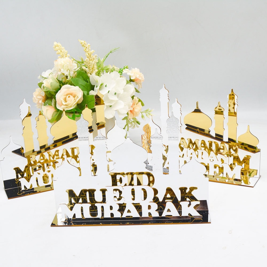 Muslim Eid Al-Fitr Eid Mubarak Stereo Acrylic Mirror Table Decoration Islamic Decoration Ornaments Muslim Eid Al-Fitr Eid Mubarak Stereo Acrylic Mirror Table Decoration Islamic Decoration Ornaments