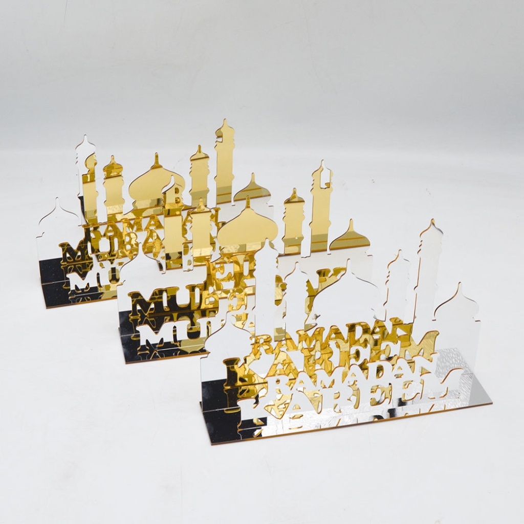 Muslim Eid Al-Fitr Eid Mubarak Stereo Acrylic Mirror Table Decoration Islamic Decoration Ornaments Muslim Eid Al-Fitr Eid Mubarak Stereo Acrylic Mirror Table Decoration Islamic Decoration Ornaments