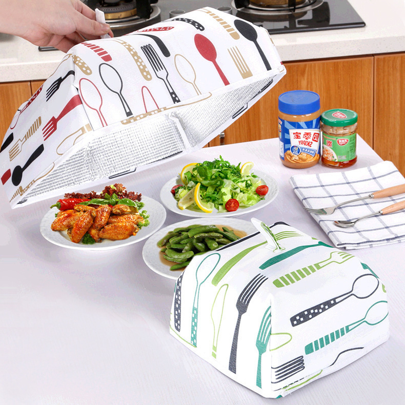 Creative Foldable Cover Dining Table Anti Fly Cover Food Insulation Cover Thick Aluminum Foil Dining Table Food Dust Cover