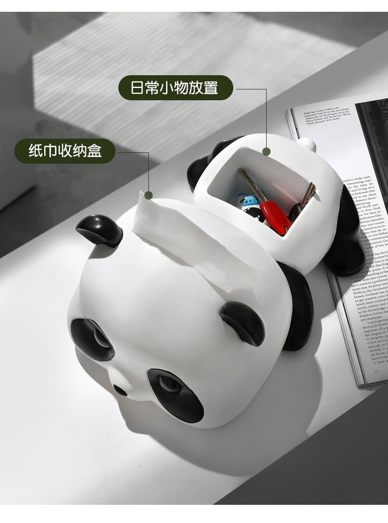 INS Creative Panda Tissue Box Decoration Key Storage Living Room Table Home Decoration Nordic Cute