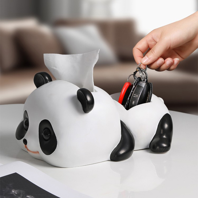 INS Creative Panda Tissue Box Decoration Key Storage Living Room Table Home Decoration Nordic Cute