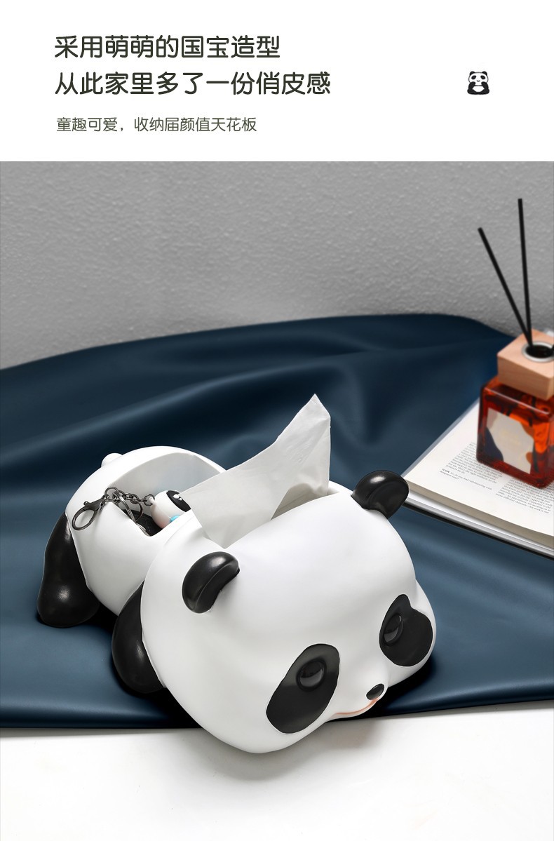 INS Creative Panda Tissue Box Decoration Key Storage Living Room Table Home Decoration Nordic Cute