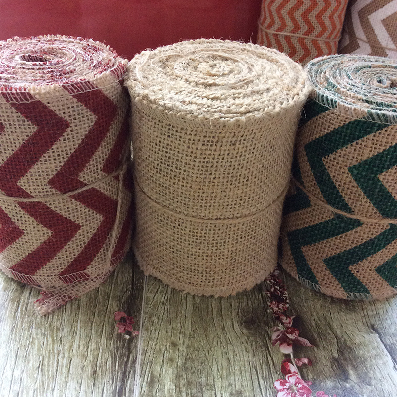 Jute cloth ribs linen table flag chairs yarn Christmas craft wedding decoration supplies 12CM