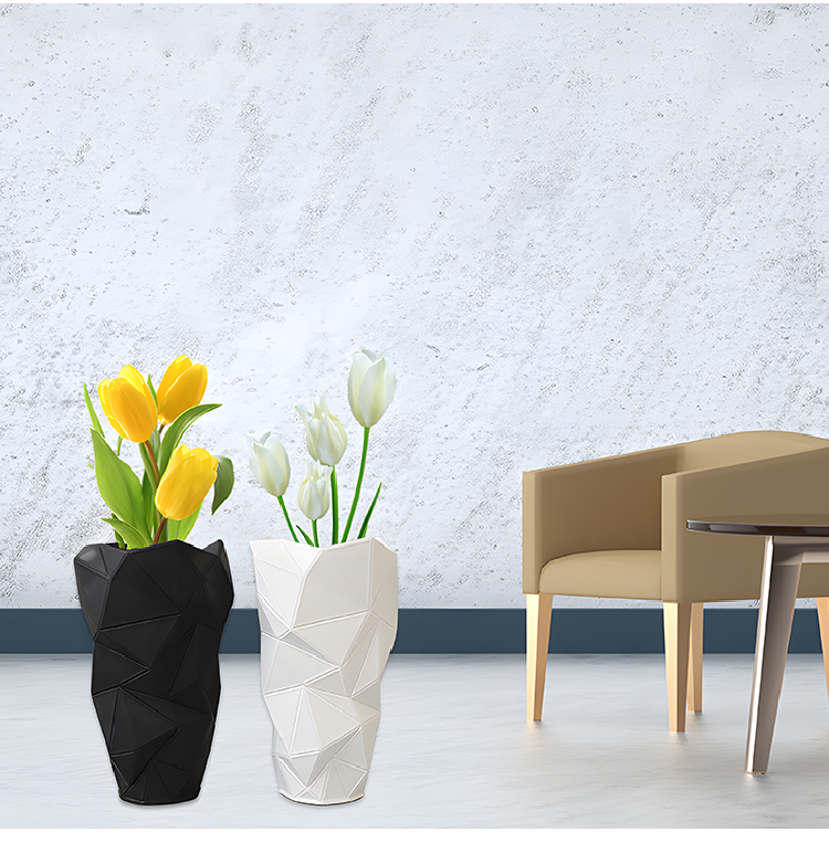 Modern Simple Triangle Vase Decoration Resin Dried Flower Model Room Living Room TV Cabinet Dining Table Decorations Modern Simple Triangle Vase Decoration Resin Dried Flower Model Room Living Room TV Cabinet Dining Table Decorations