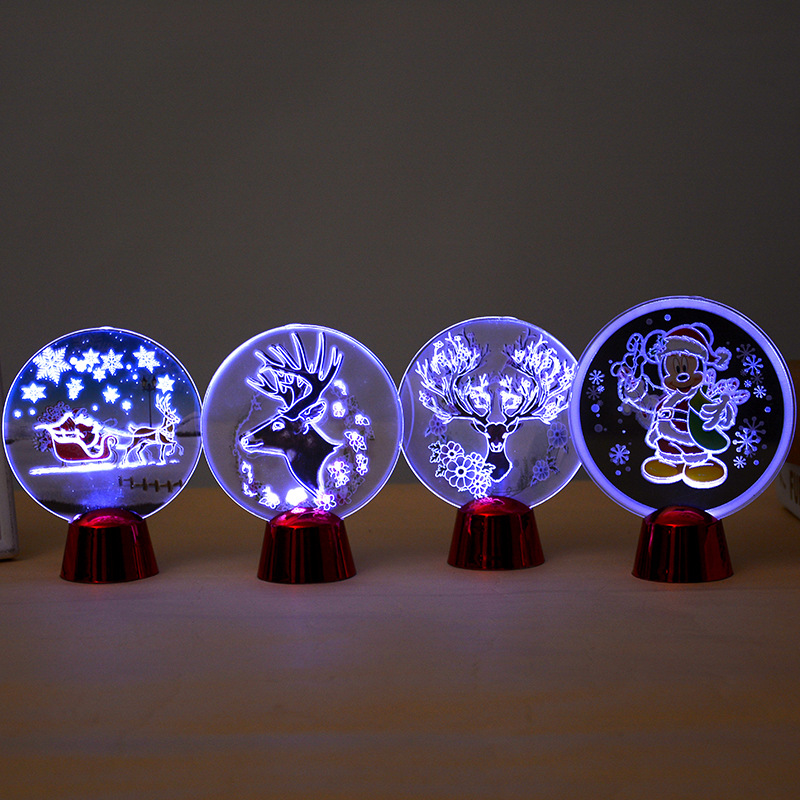 Manufacturers direct ghost Festival Christmas creative LED lights acrylic table top decoration lighting 3D small night light gifts