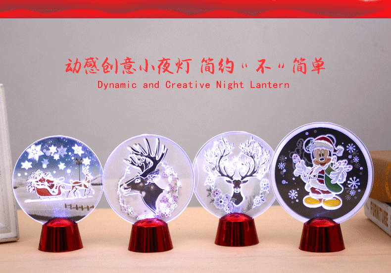Manufacturers direct ghost Festival Christmas creative LED lights acrylic table top decoration lighting 3D small night light gifts