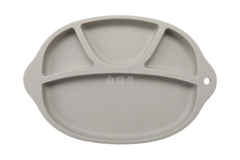 One-piece silicone tray children's Table meal plate baby cartoon meal mat plate anti-slip anti-fall easy to clean