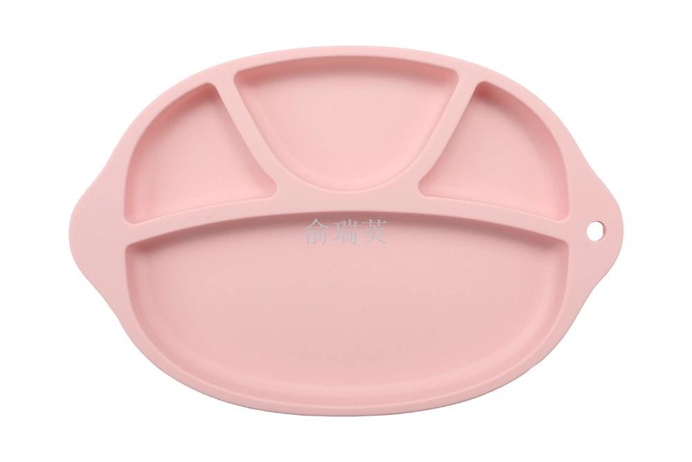 One-piece silicone tray children's Table meal plate baby cartoon meal mat plate anti-slip anti-fall easy to clean