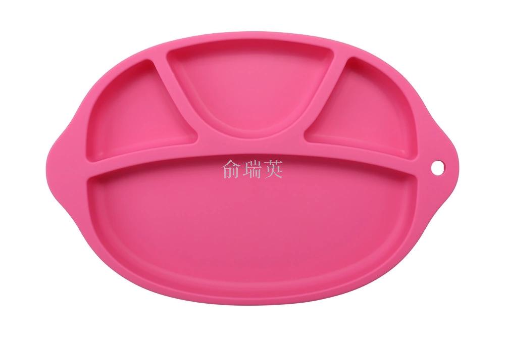 One-piece silicone tray children's Table meal plate baby cartoon meal mat plate anti-slip anti-fall easy to clean