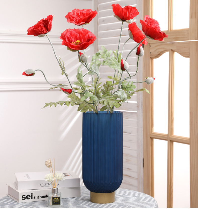 The simulation plant poppy hotel table decoration false flower spring artificial poppy simulation poppies wholesale The simulation plant poppy hotel table decoration false flower spring artificial poppy simulation poppies wholesale
