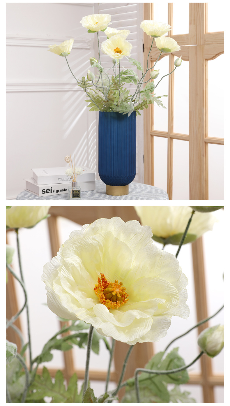 The simulation plant poppy hotel table decoration false flower spring artificial poppy simulation poppies wholesale The simulation plant poppy hotel table decoration false flower spring artificial poppy simulation poppies wholesale