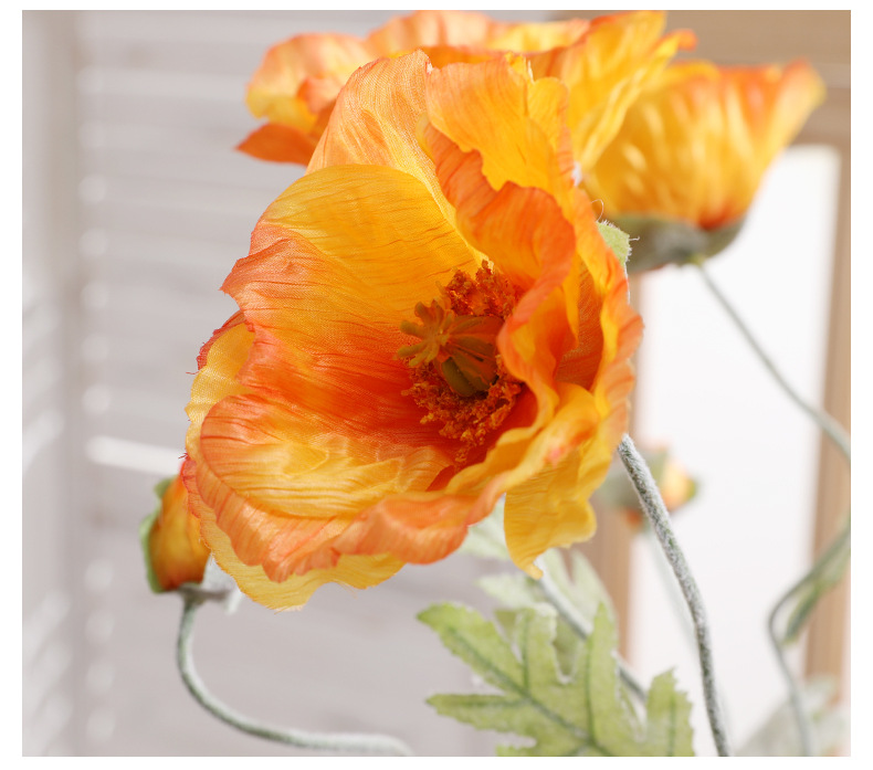 The simulation plant poppy hotel table decoration false flower spring artificial poppy simulation poppies wholesale The simulation plant poppy hotel table decoration false flower spring artificial poppy simulation poppies wholesale