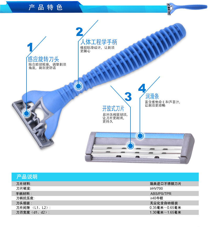 Max Factory Disposable Manual Shaver Men's Three-Layer Stainless Steel Induction Cutter Head Razor Old-Fashioned Shaver Max Factory Disposable Manual Shaver Men's Three-Layer Stainless Steel Induction Cutter Head Razor Old-Fashioned Shaver