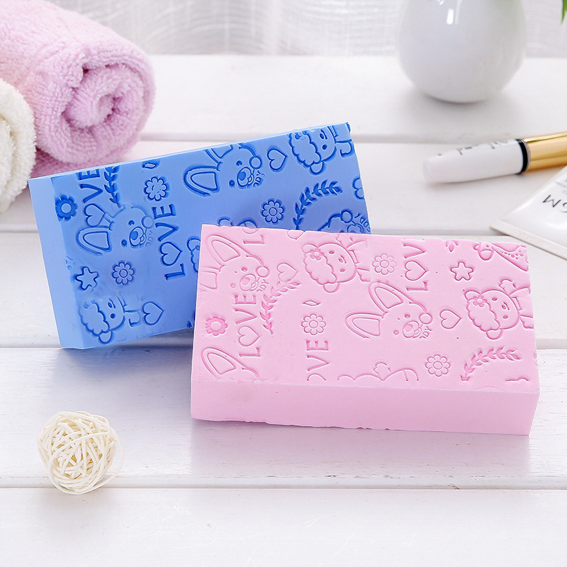 New Cartoon Bath Sponge High-Density Printing Children&#039;s Rub-Free Bath Towel Home Bath Dusting Gadgets