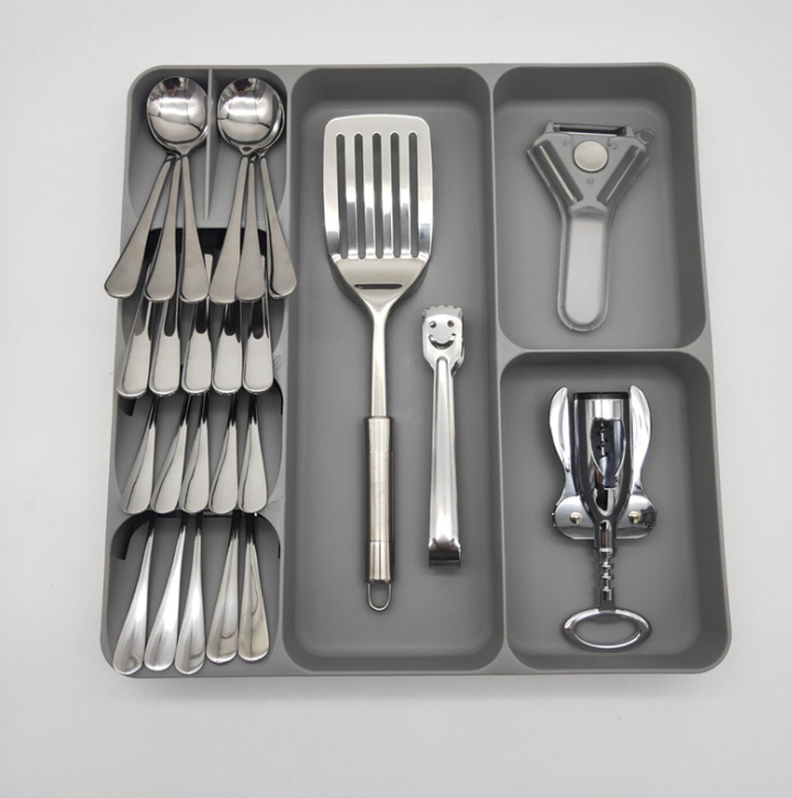Kitchen Knife and Fork Drawer Organizing Box Spoon Fork Finishing Box Kitchen Cutlery Rack Tableware Knife and Fork Drawer Storage Box
