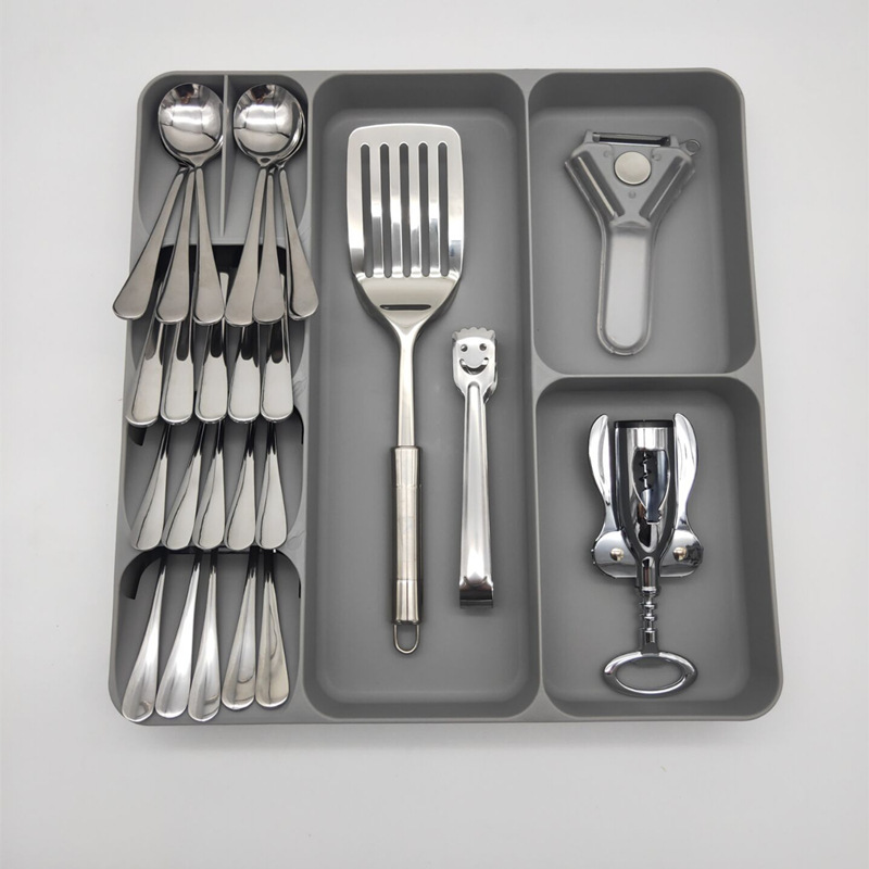 Kitchen Knife and Fork Drawer Organizing Box Spoon Fork Finishing Box Kitchen Cutlery Rack Tableware Knife and Fork Drawer Storage Box
