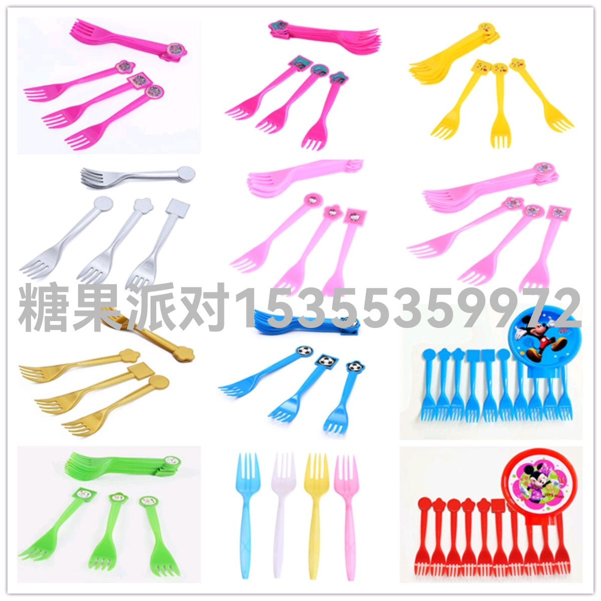 Children&#039;s Birthday Party Decoration Layout Supplies Disposable Knife Fork Spoon Lengthened Cartoon Fork Spoon Piggy Page