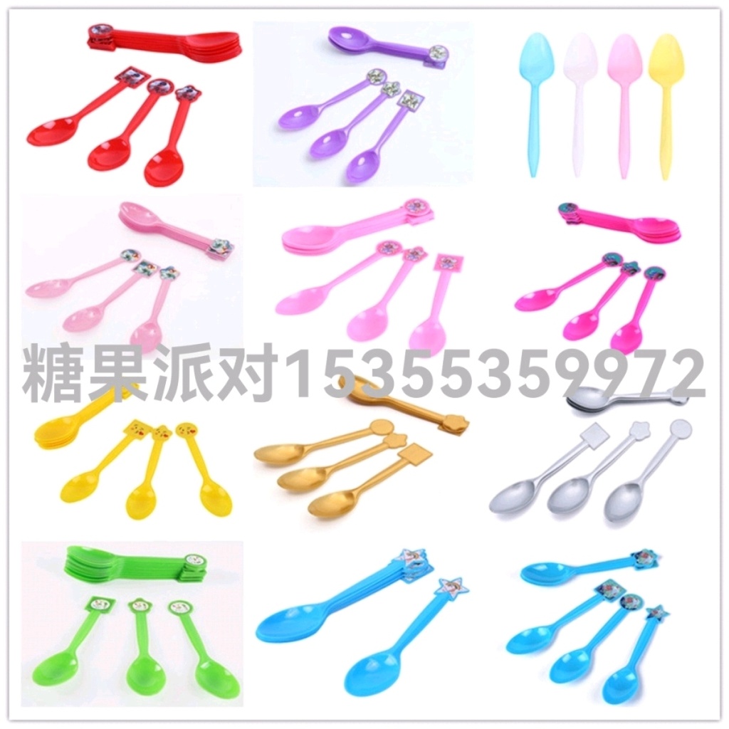 Children's Birthday Party Decoration Layout Supplies Disposable Knife Fork Spoon Lengthened Cartoon Fork Spoon Piggy Page