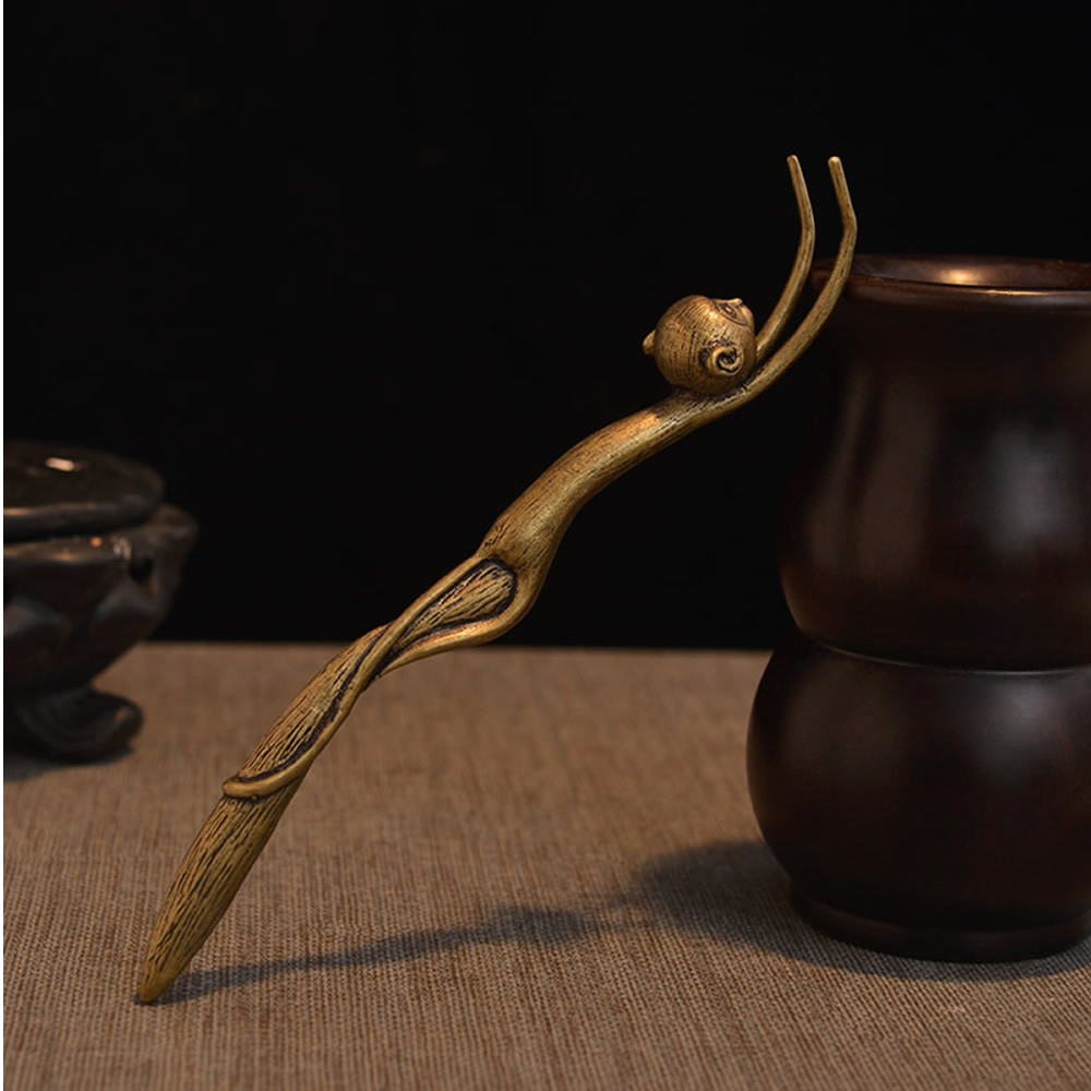 Pure Bronze Monkey Tea Fork Japanese Iron Pot Cover Fork Silver Pot Cover Clip Tea Ceremony Accessories  One Product