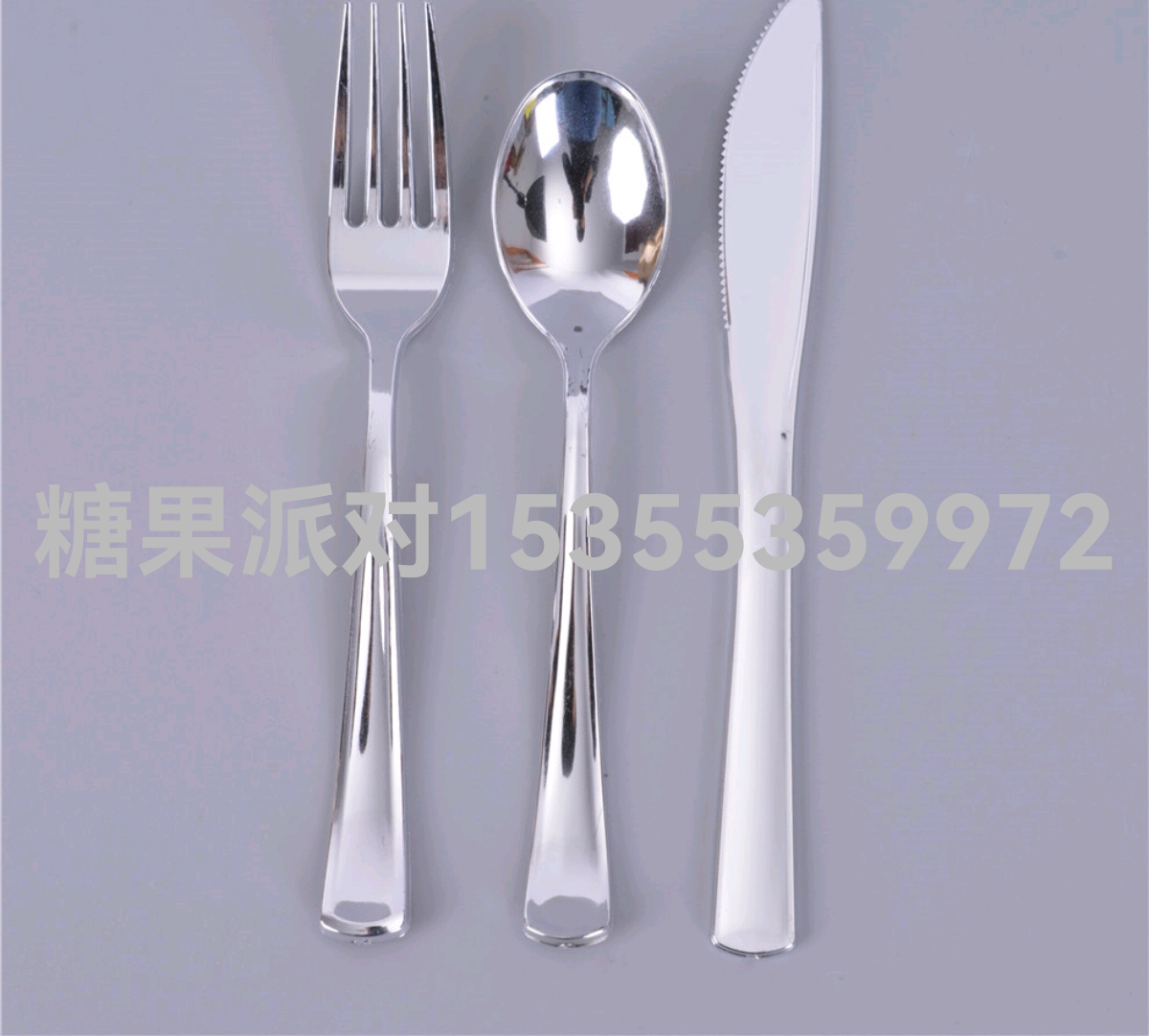 Rose Gold Plating Knife, Fork and Spoon Three-Piece Thickened Western Party Birthday Cake Fork Decoration Supplies