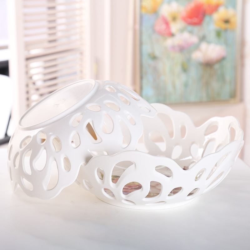 New fashion fruit plate imitation Porcelain Creative Tableware melon seeds peanut fruit plate hollow shaped fruit plate