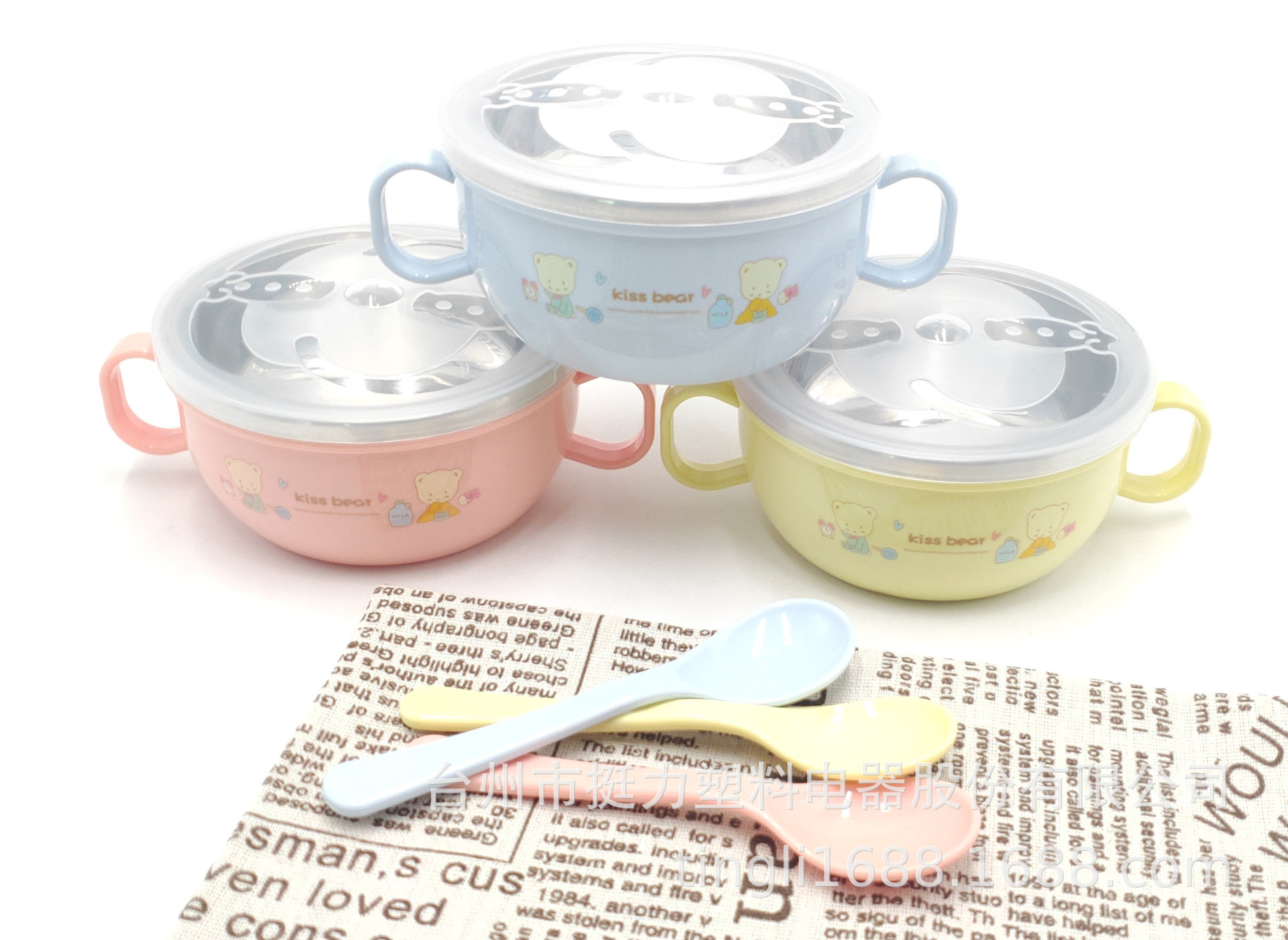 Children's Cute Cartoon Stainless Steel Bowl with Double Handle Baby Food Supplement Tableware Drop-Resistant Heat Insulation with Lid Children's Cute Cartoon Stainless Steel Bowl with Double Handle Baby Food Supplement Tableware Drop-Resistant Heat Insulation with Lid