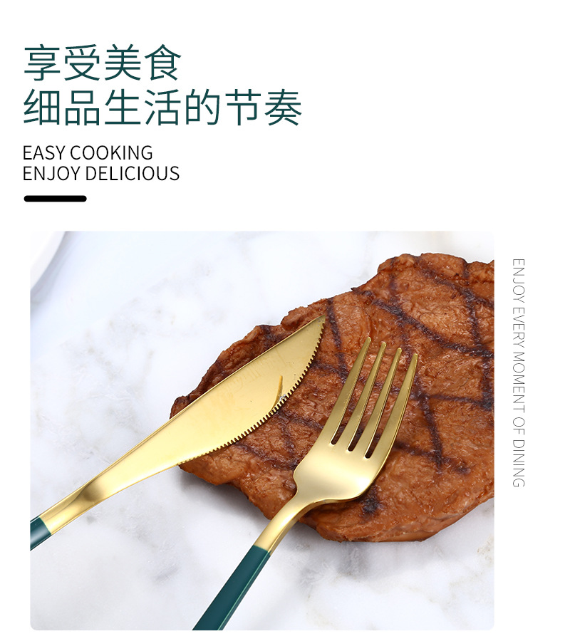 304 Stainless Steel Tableware Set Korean Knife and Fork Internet Celebrity Hotel Western Food Steak Knife Dessert Spoon Long Spoon 304 Stainless Steel Tableware Set Korean Knife and Fork Internet Celebrity Hotel Western Food Steak Knife Dessert Spoon Long Spoon