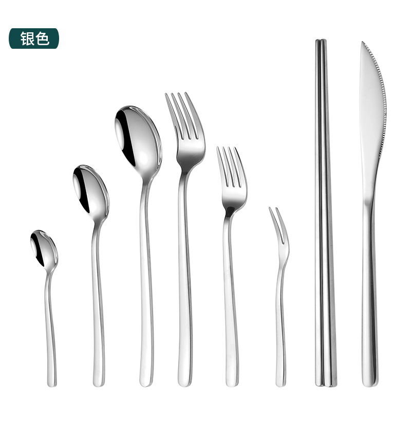 304 Stainless Steel Tableware Set Korean Knife and Fork Internet Celebrity Hotel Western Food Steak Knife Dessert Spoon Long Spoon 304 Stainless Steel Tableware Set Korean Knife and Fork Internet Celebrity Hotel Western Food Steak Knife Dessert Spoon Long Spoon